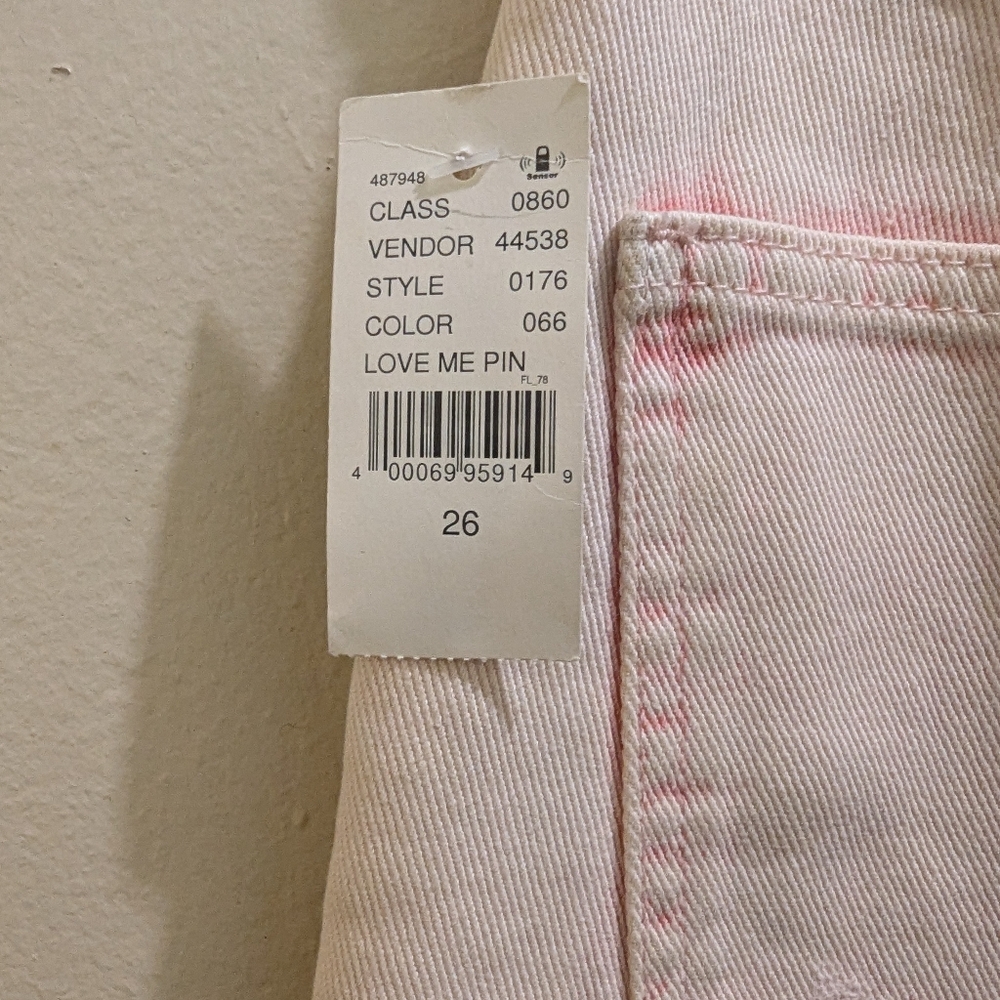 Pacsun Love Me Pink Mom Jeans High Rise Denim Acid Wash Distressed Cropped- 26/2 - Picture 8 of 11